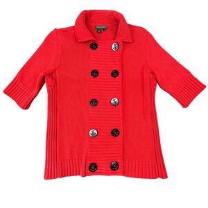 Lauren Jeans Company Ralph Lauren Red Double Breasted Knit Cardigan Sweater  M
